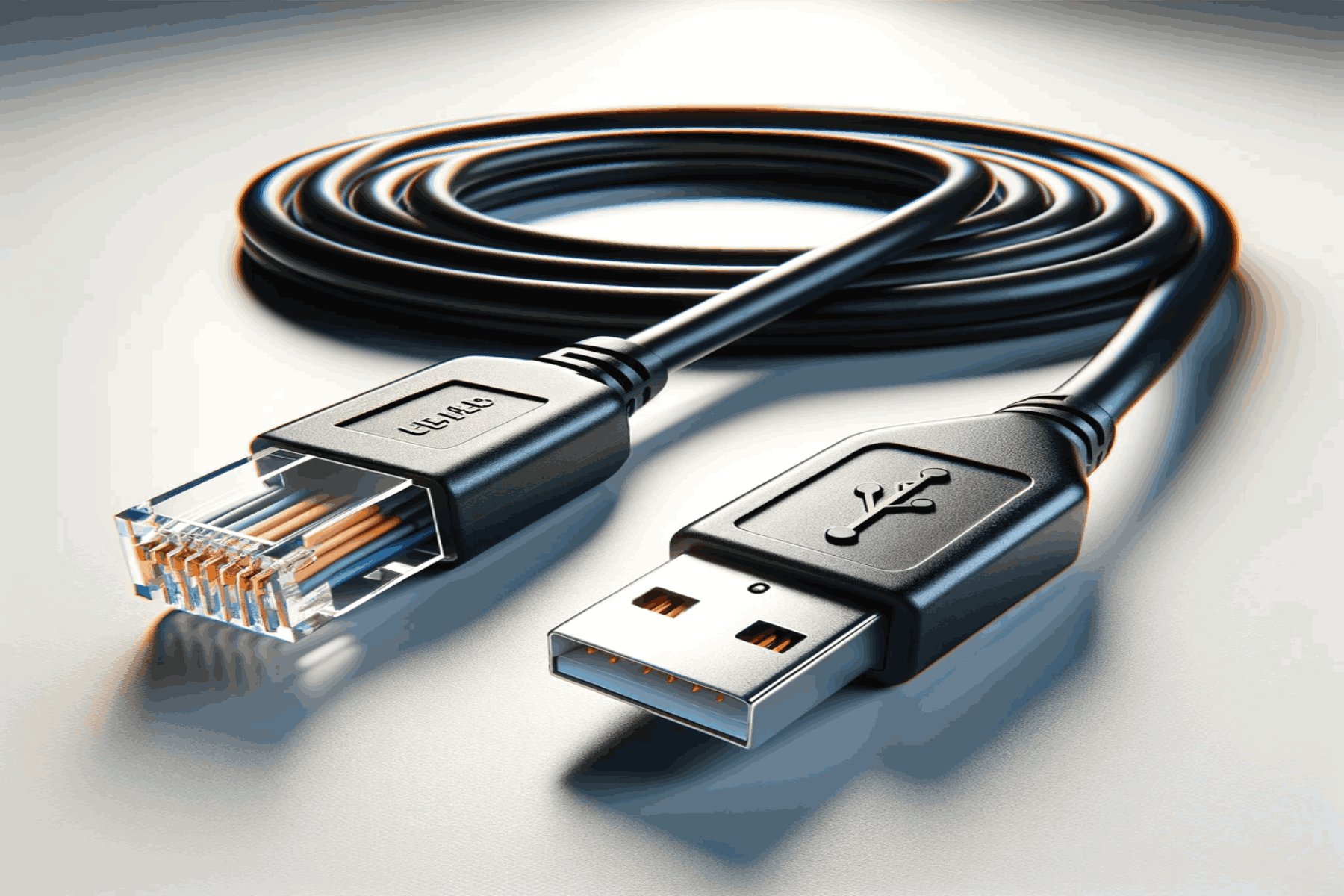 USB to RJ45 console cable.