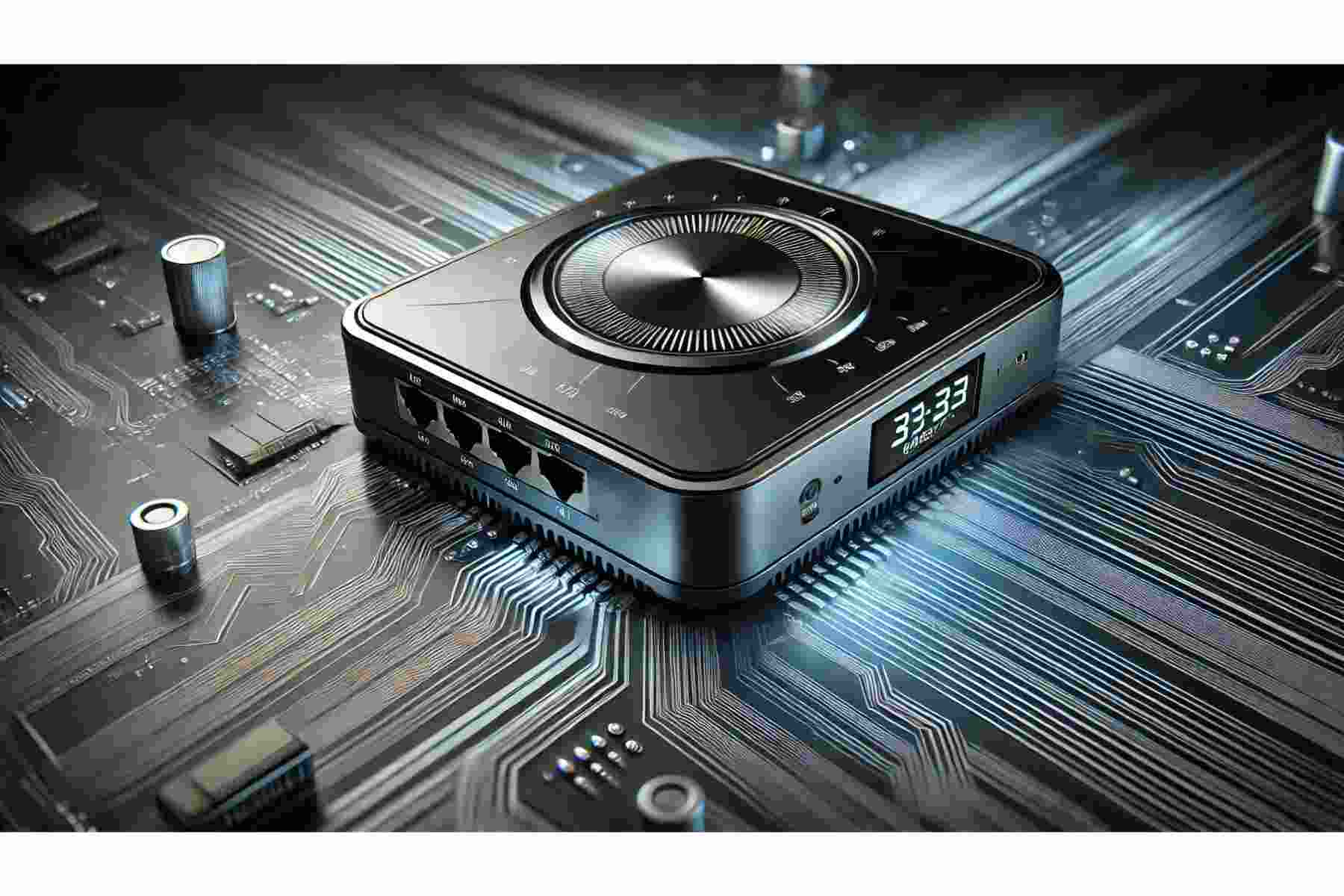 What Is an Access Point Modern access point on a high-tech circuit board showcasing access point vs router technology.