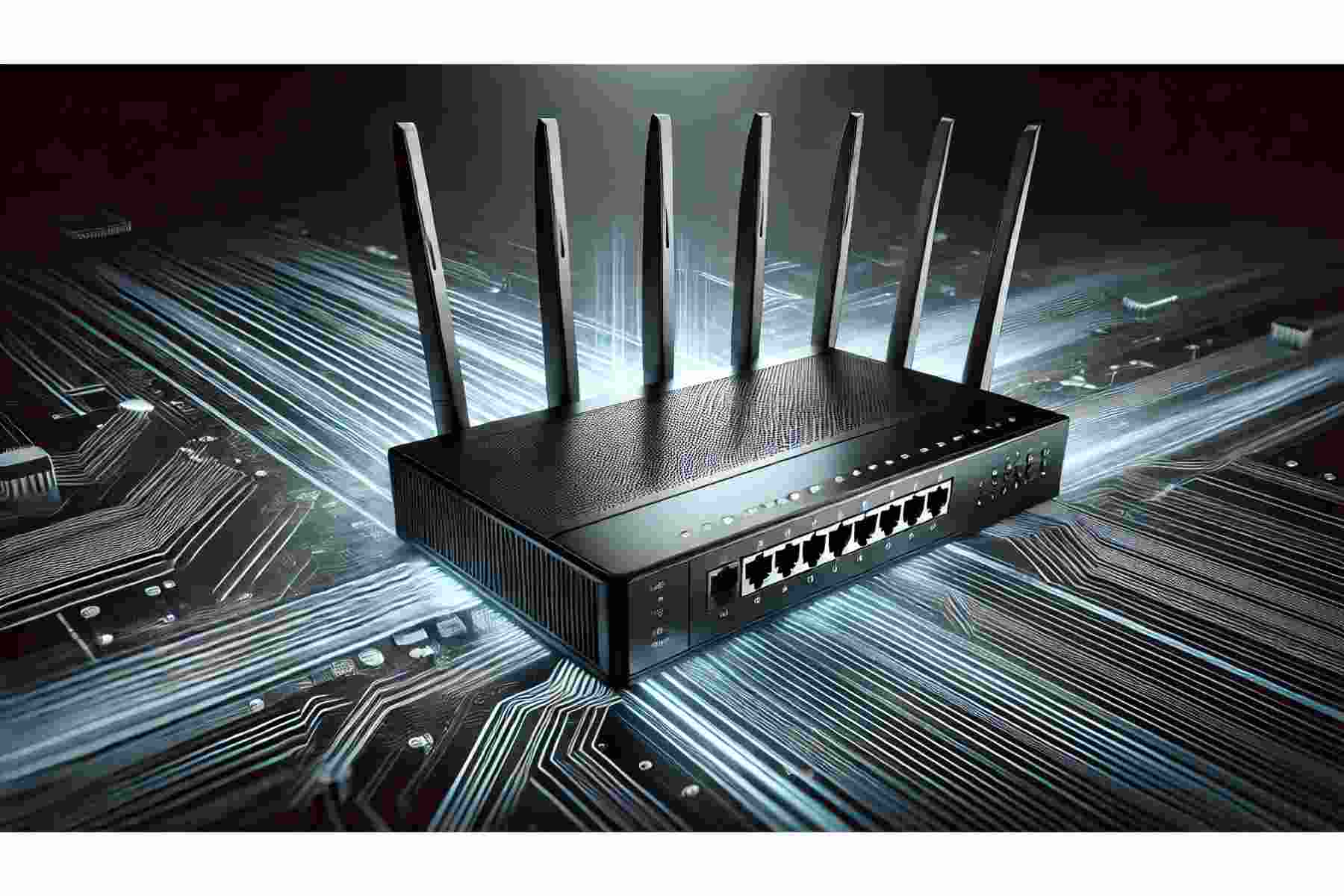 What is a Router High-tech router on circuit board highlighting access point vs router differences.